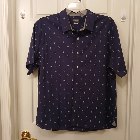 Van Heusen Never Tuck Slim Fit Shirt Men's Size XXL Navy - Picture 7 of 7